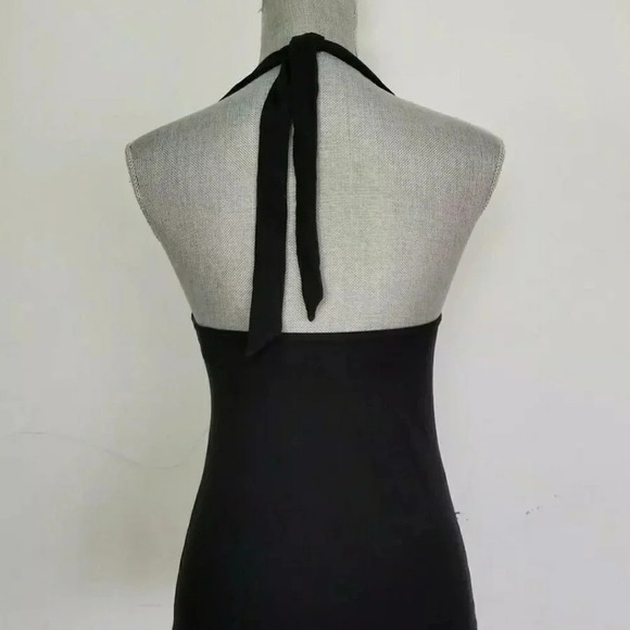 VICTORIA’S SECRET Miraculous Bombshell Bra Top Black Beaded Padded Halter 34A - Picture 4 of 10